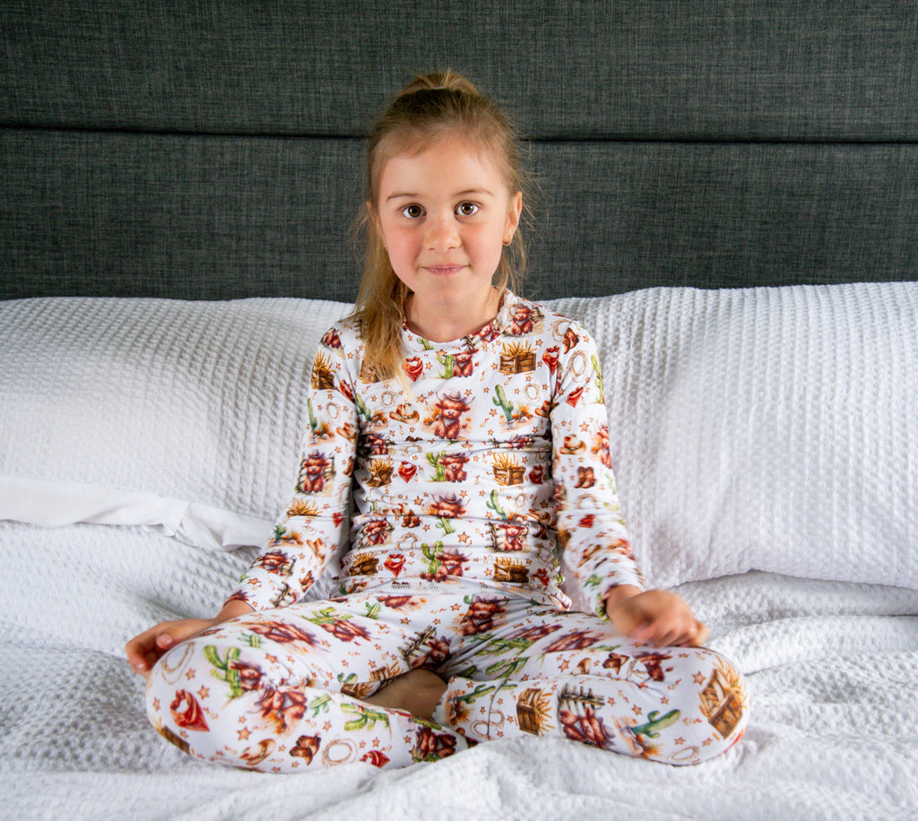Pyjama vache highland cow-boy western