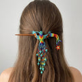 Turquoise Hummingbird Beaded Hair Stick