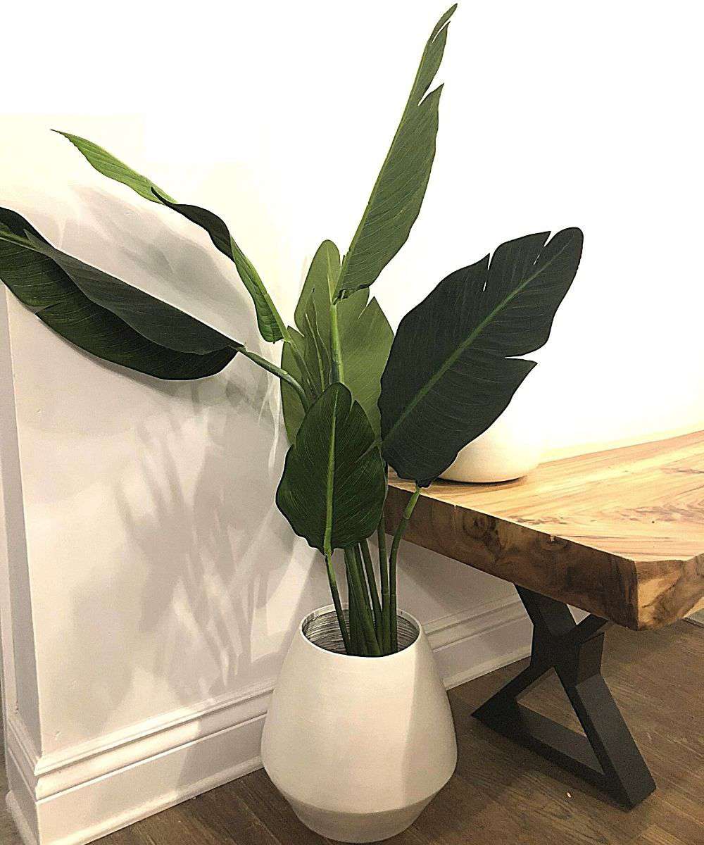 Boho Artificial Bird Of Paradise Potted Plant 43''