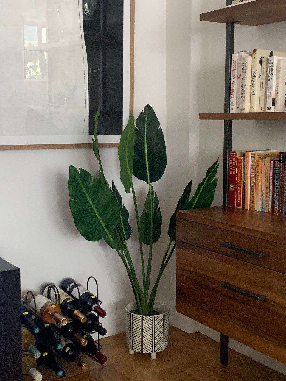Boho Artificial Bird Of Paradise Potted Plant 43''