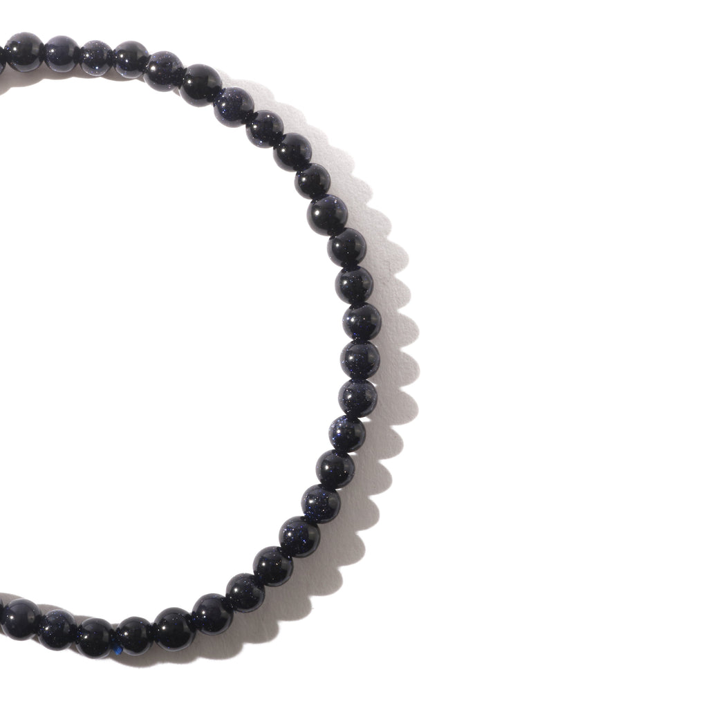 Goldstone Blue Round Bracelet (Synthetic)