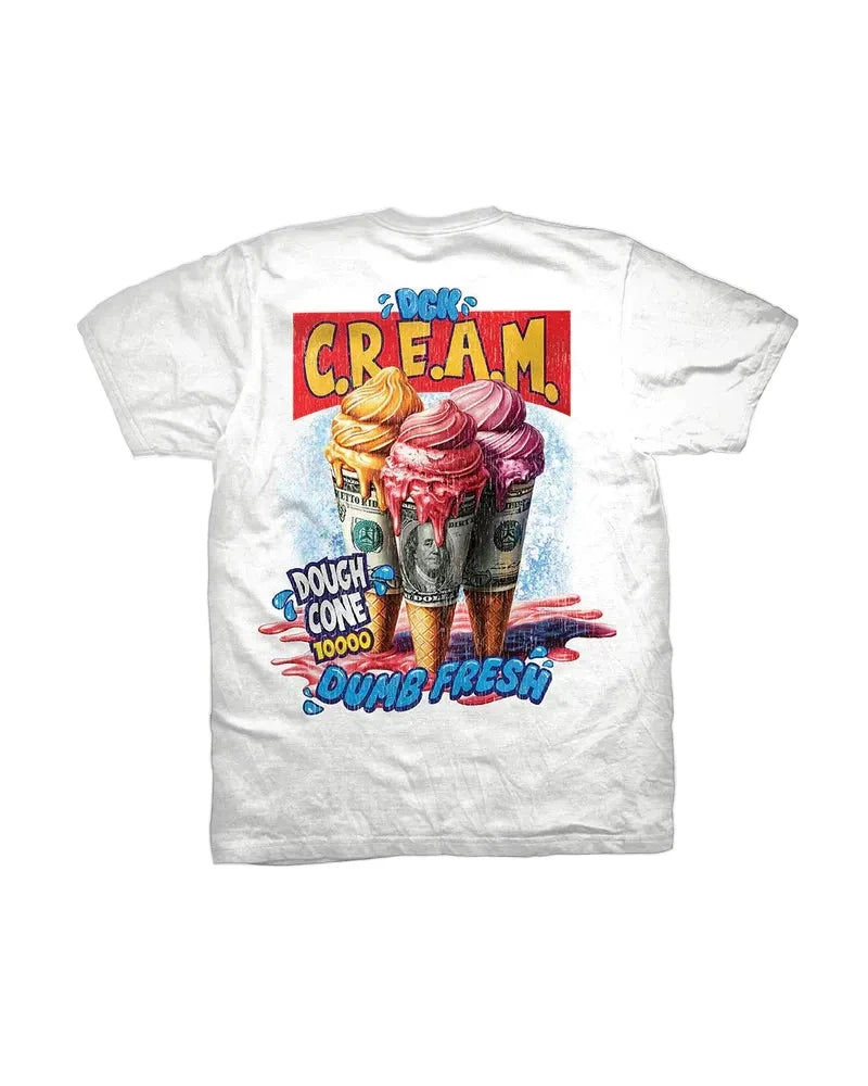 Camiseta de gramaje grueso DGK 'Dough Cone' - Blanca