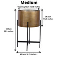 Chava - Brass Mid-Century Planter With Black Stand (Multiple Sizes)