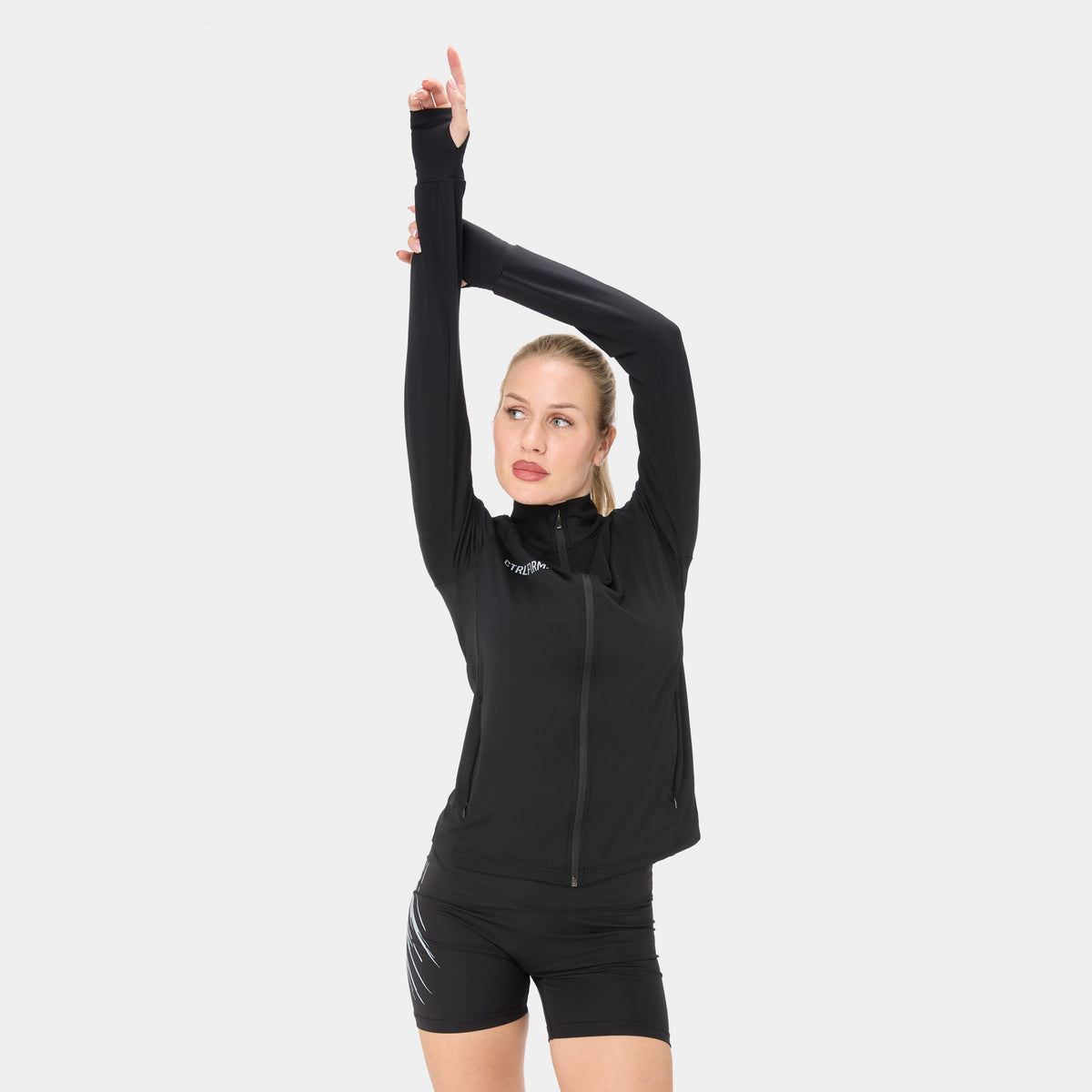 CTRLFORM_01 SUDADERA CON CREMALLERA COMPLETA — WAR BLACK