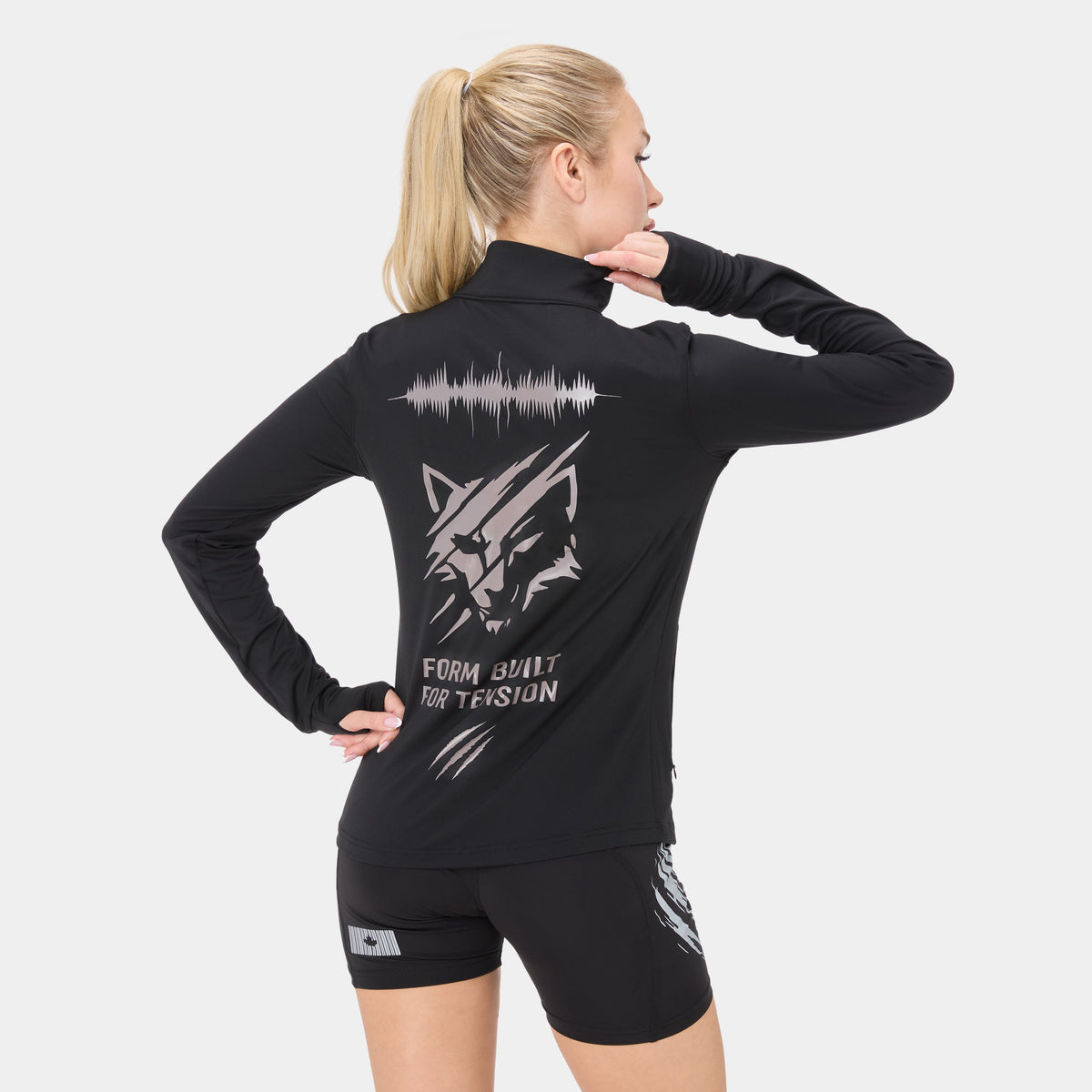 CTRLFORM_01 SUDADERA CON CREMALLERA COMPLETA — WAR BLACK