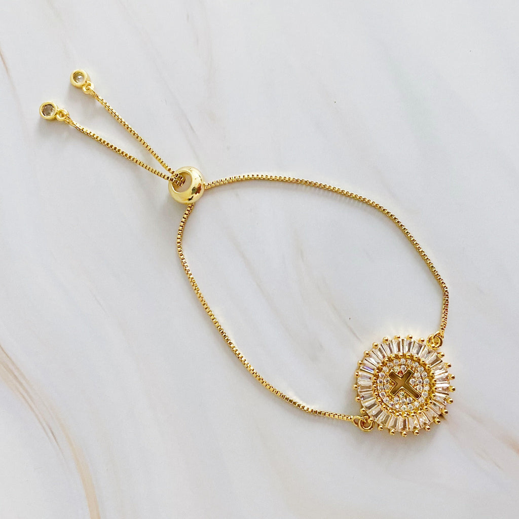 Mesmerized By The Cross Slide Bracelet Fuchsia Hercules
