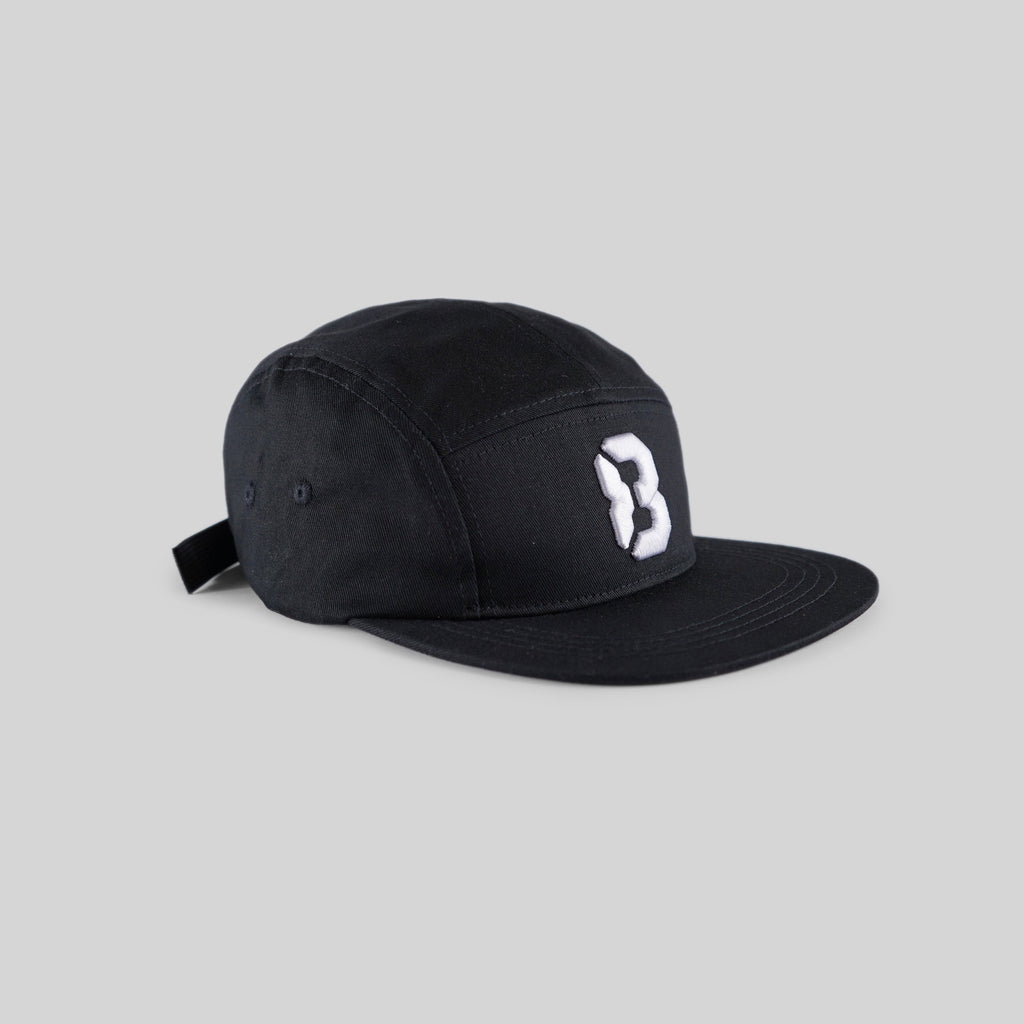 Gorra de 5 paneles de algodón ajustable Freedom83 - Negro