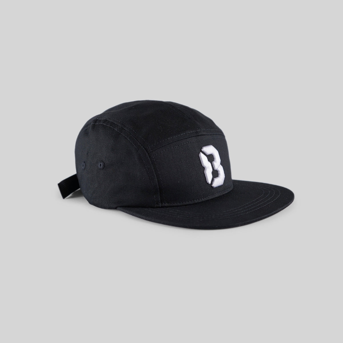 Gorra de 5 paneles de algodón ajustable Freedom83 - Negro