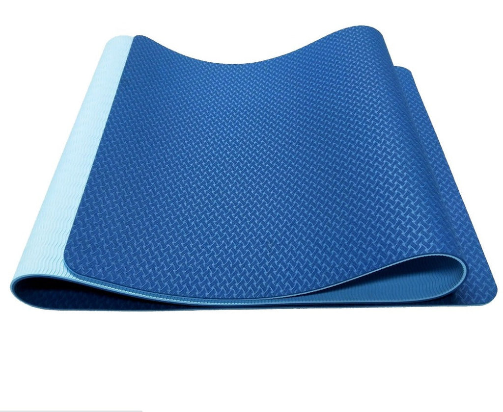 Esterilla de yoga de TPE antideslizante de doble color de 6 mm de grosor