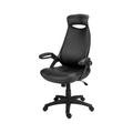 Chaise de bureau en simili-cuir noir - Monarch (I7276)