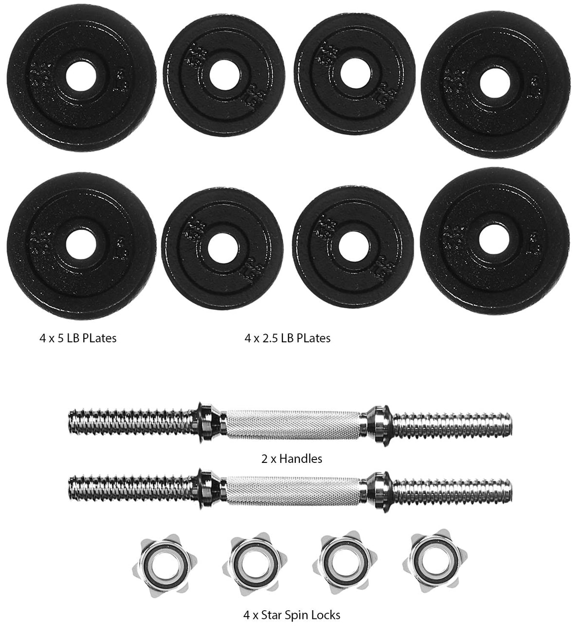 Juego de mancuernas ajustables de hierro fundido con conector para barra