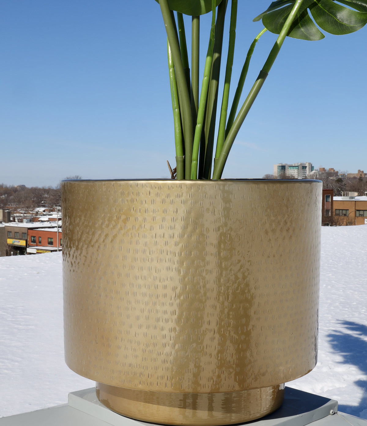 Sagi - Brass Mid-Century Floor Planter (Multiple Sizes)