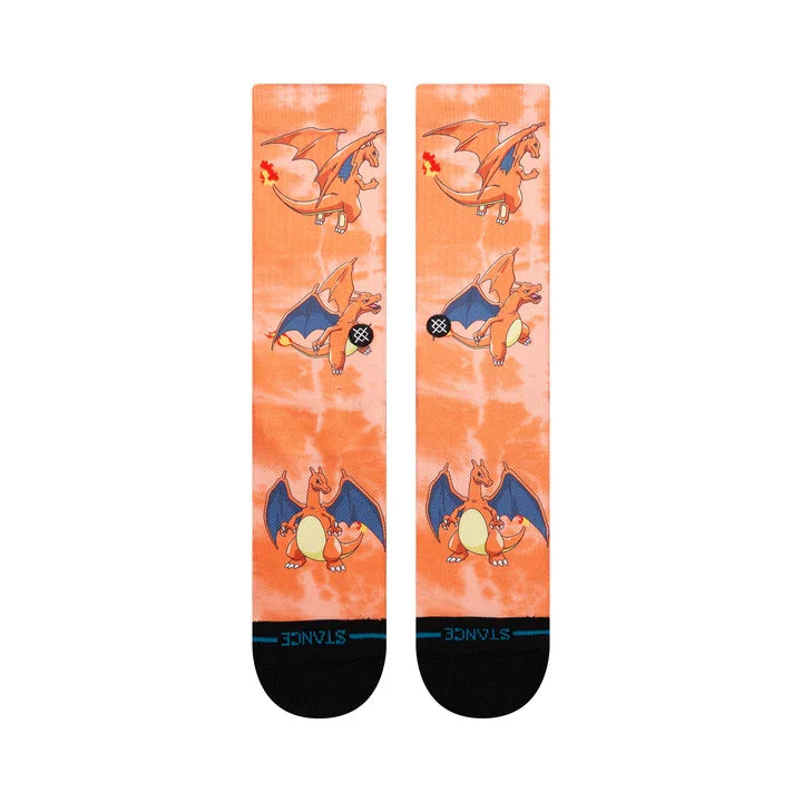 Calcetines tipo crew Stance x Pokémon 'Charizard' - Naranja