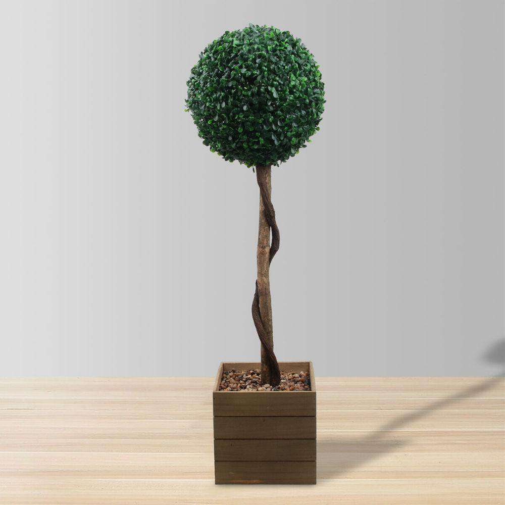 Ely Faux Potted Boxwood Topiary Plant 3'