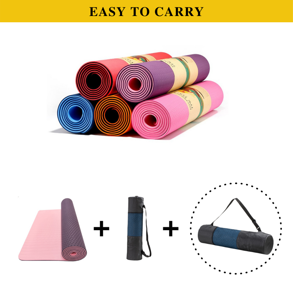 Esterilla de yoga de TPE antideslizante de doble color de 6 mm de grosor