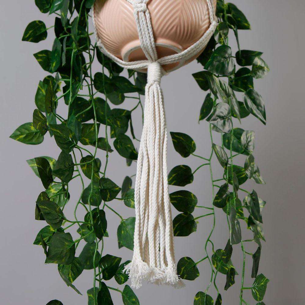 Elrey Faux Potted Macrame Hanging Plant (4.7 Feet)