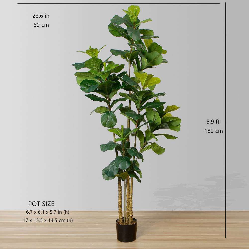 Fafa Artificial Fiddle Leaf Potted Plant (Multiple Sizes)