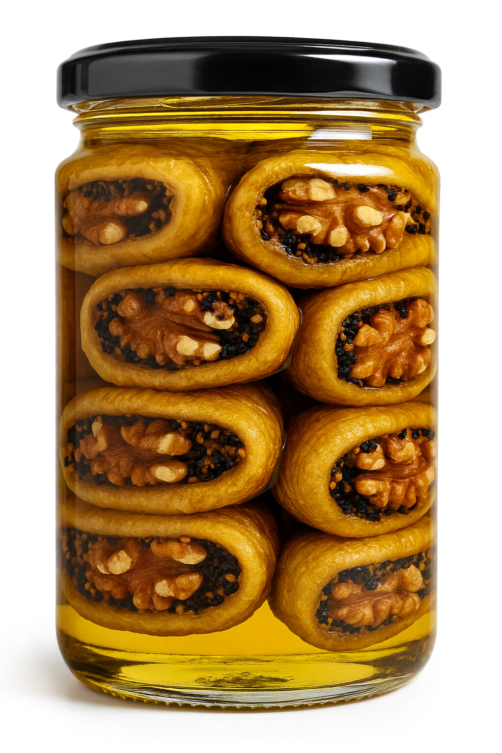 Figs Stuffed With Walnuts Dipped in Olive Oil