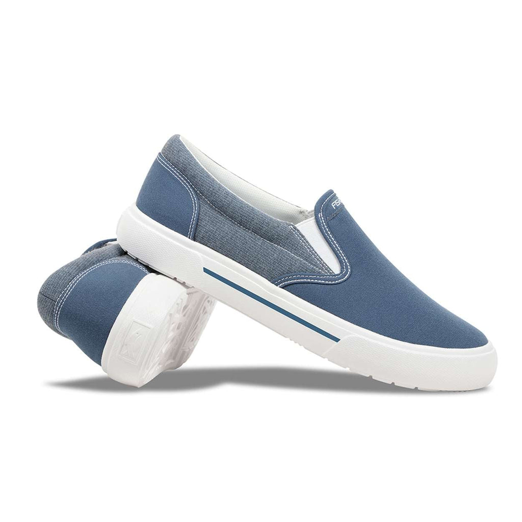 Fishooz Men's Sunbrella® Slip-On Denim/White