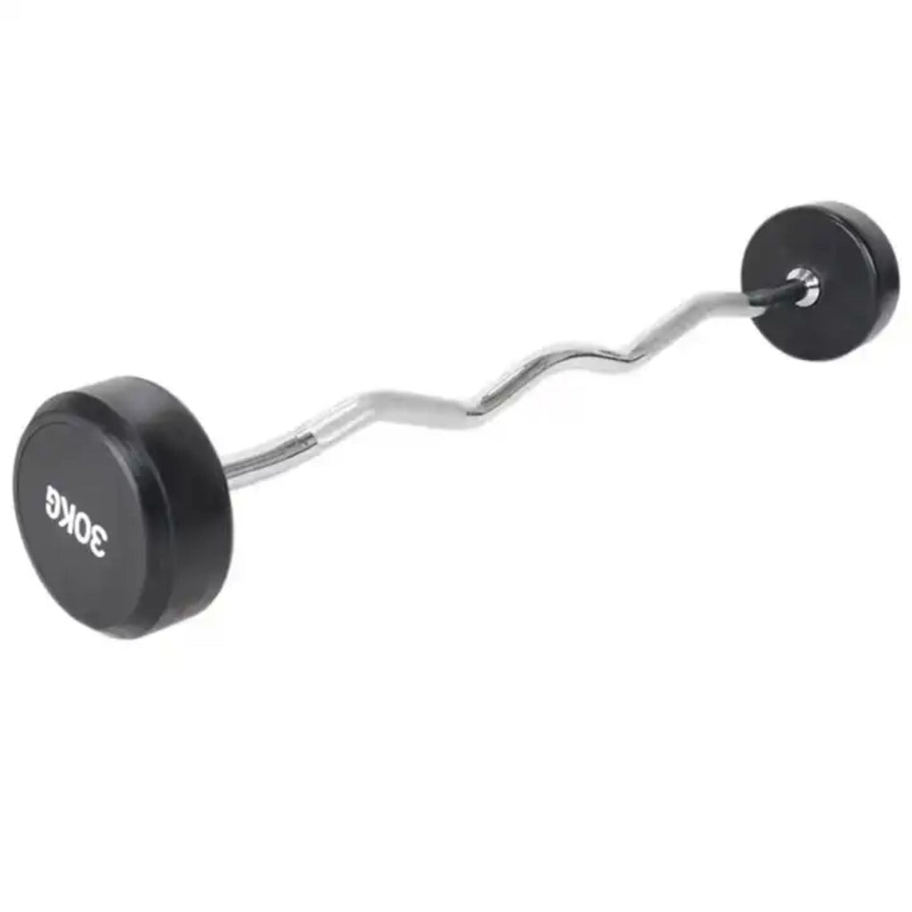 HAJEX Straight and EZ Curl Fixed Round Head Weight Barbells - Single Bars or Full Sets, 20 to 150 LB