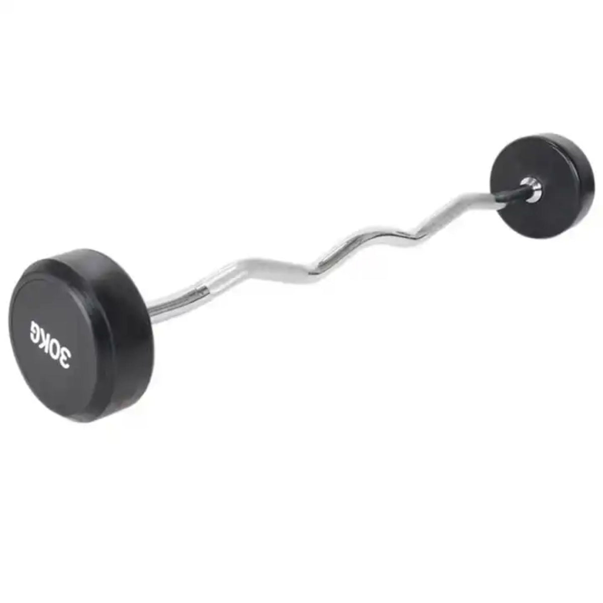 HAJEX Straight and EZ Curl Fixed Round Head Weight Barbells - Single Bars or Full Sets, 20 to 150 LB