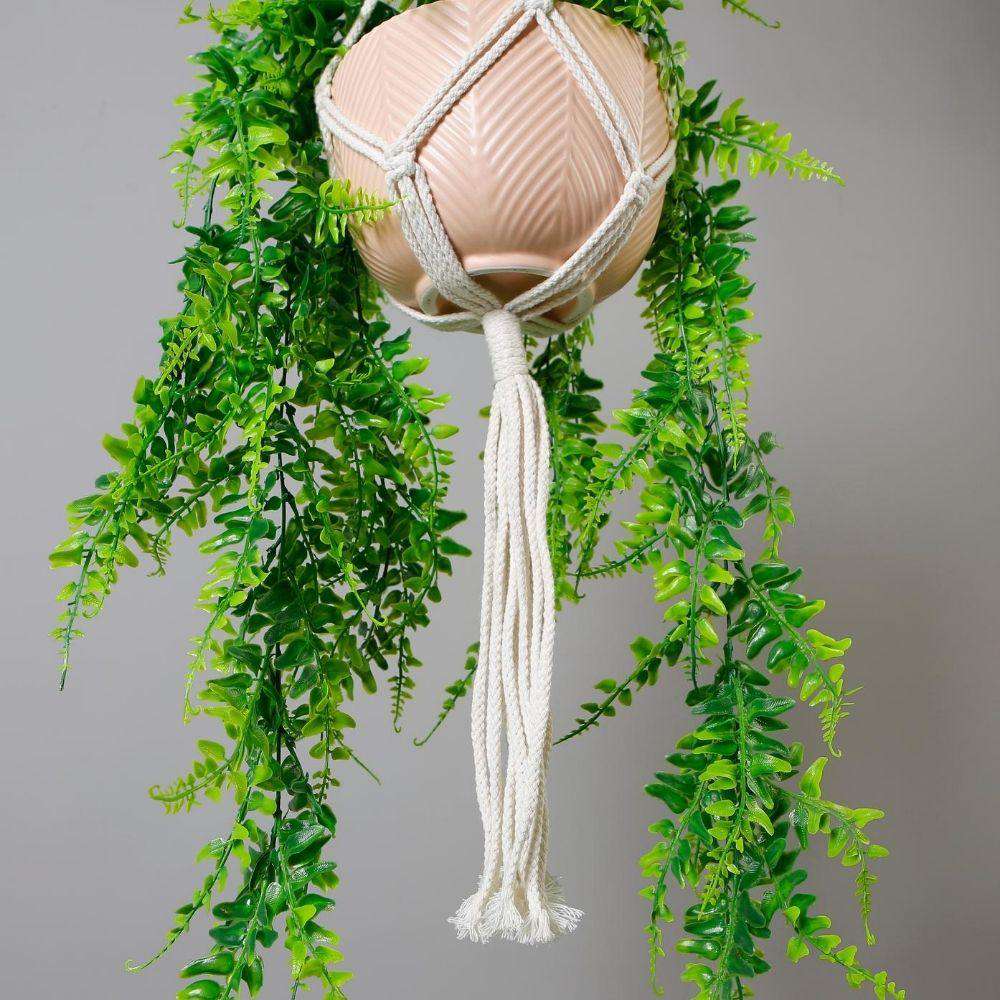 Franco Faux Potted Macrame Hanging Plant (3.8 Feet)