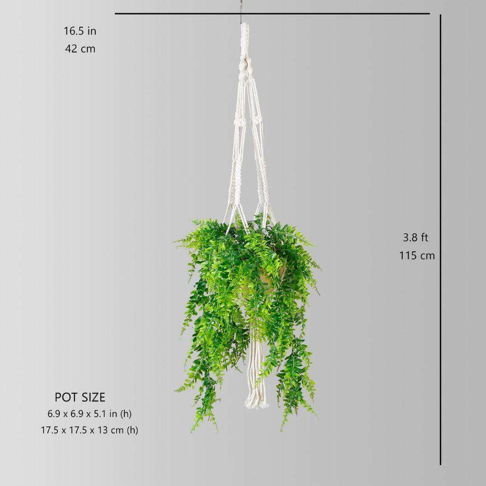 Franco Faux Potted Macrame Hanging Plant (3.8 Feet)
