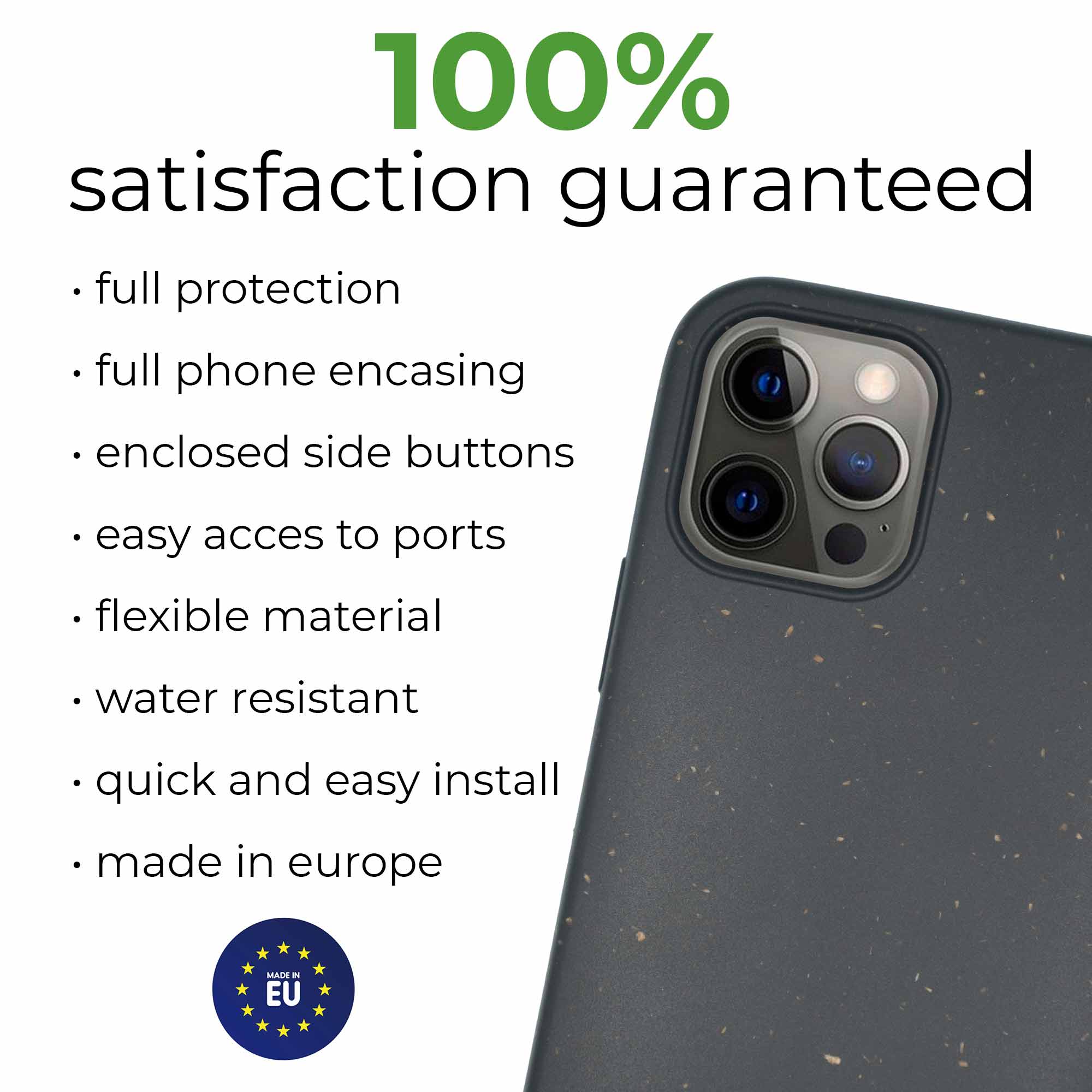 Biodegradable phone case - Black Tan Lily