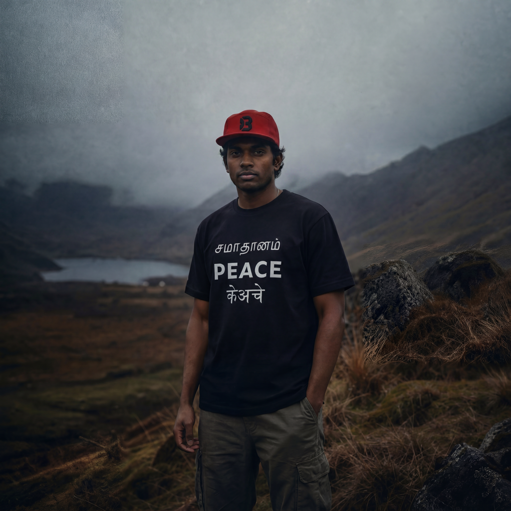 PEACE T-SHIRT - SCHWARZ