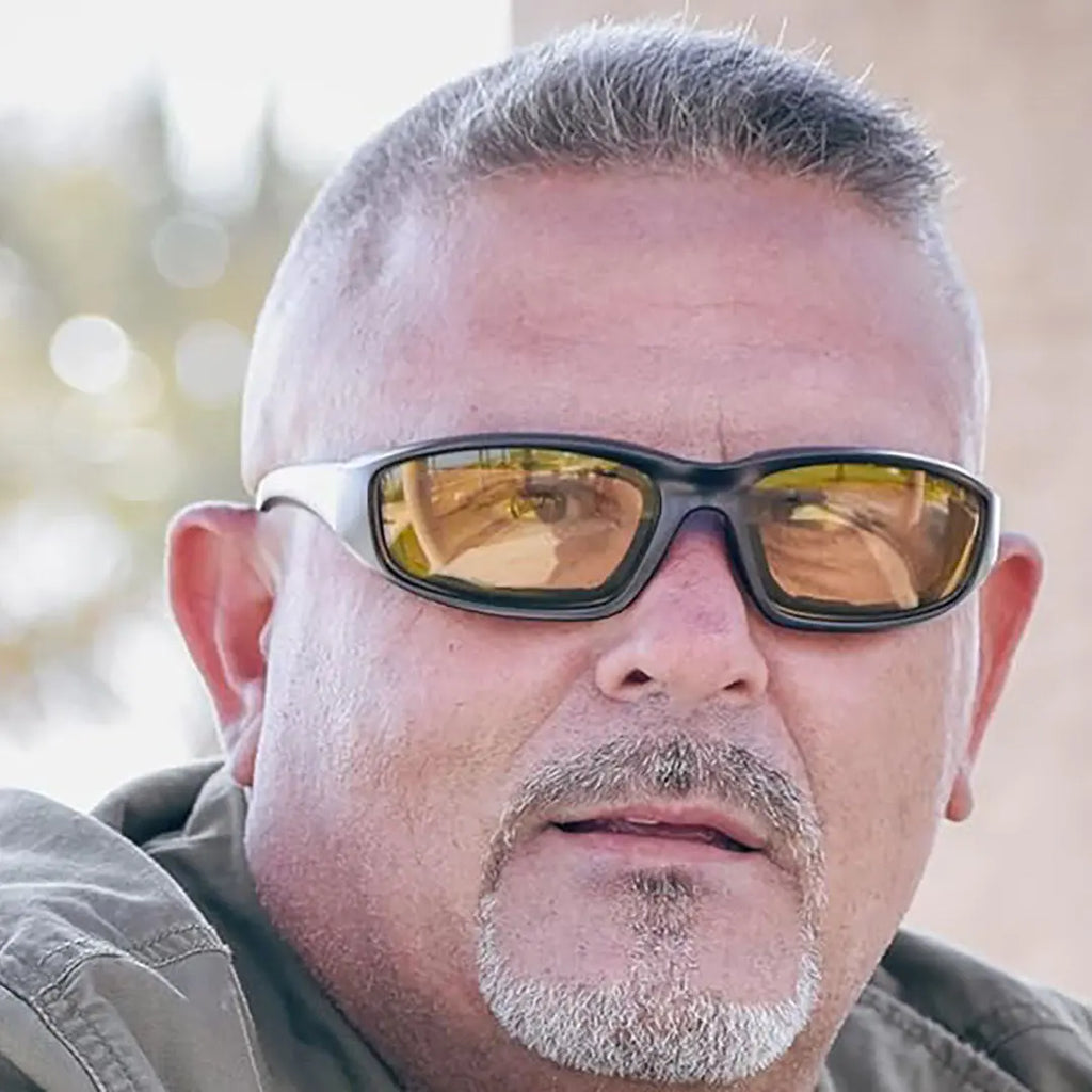 Global Vision Kickback gepolsterte Motorradsonnenbrille. Matte schwarze Soft-Touch-Fahrradbrille