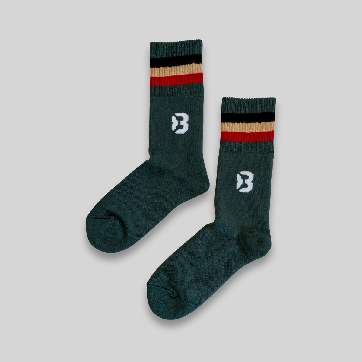 CALCETINES TIPO CREW - VERDE/ROJO