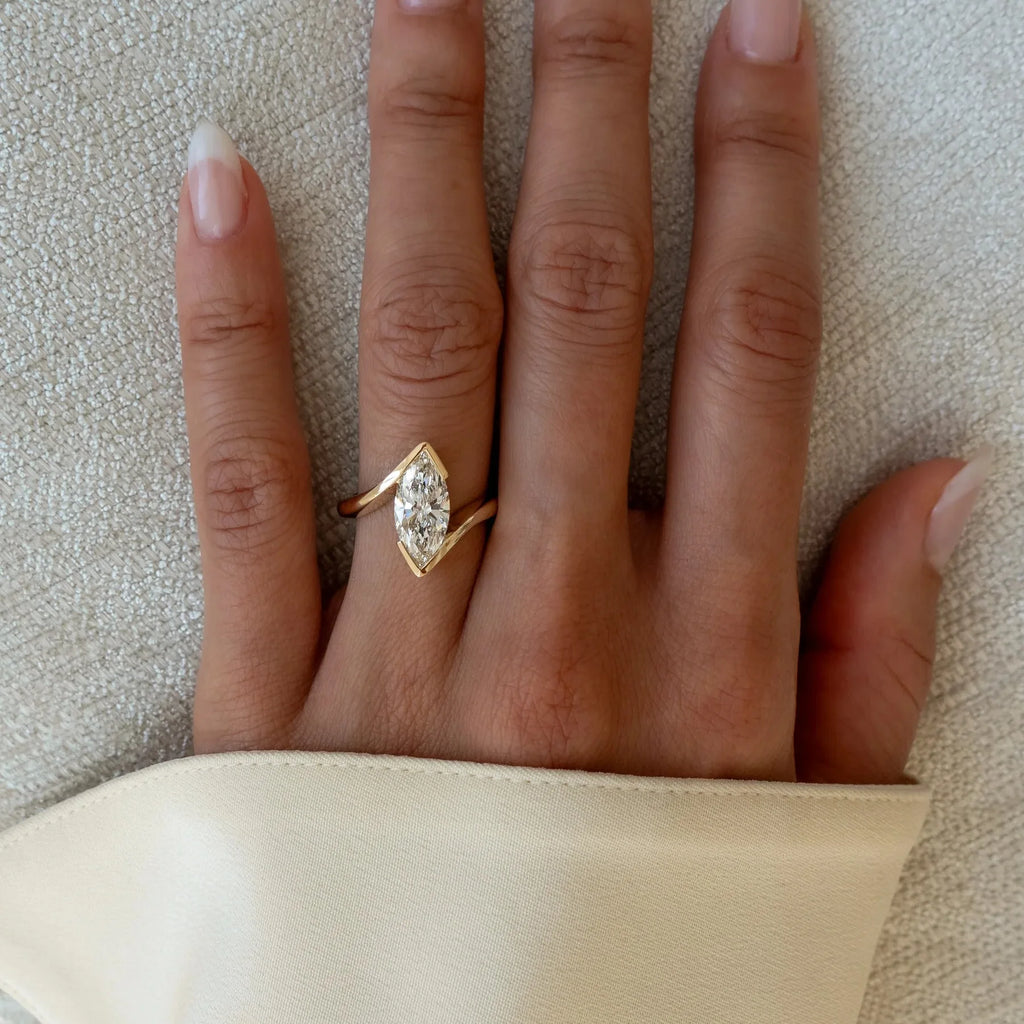 IGI CVD 2CT Marquise Lab Grown Diamond 9K 14K 18K Solid Gold Fashion Rings Lab Diamond Engagement Rings for Women Anniversary