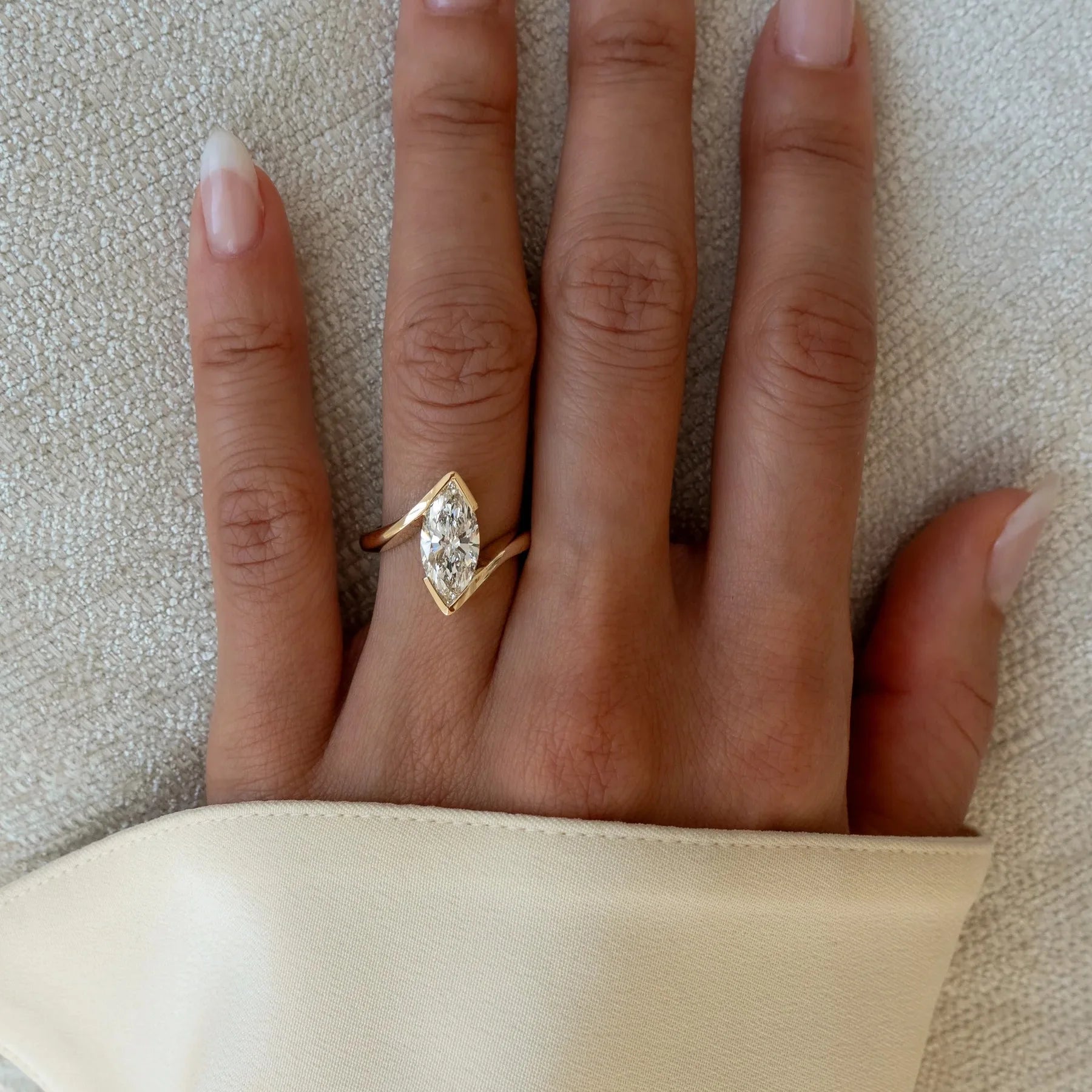 IGI CVD 2CT Marquise Lab Grown Diamond 9K 14K 18K Solid Gold Fashion Rings Lab Diamond Engagement Rings for Women Anniversary