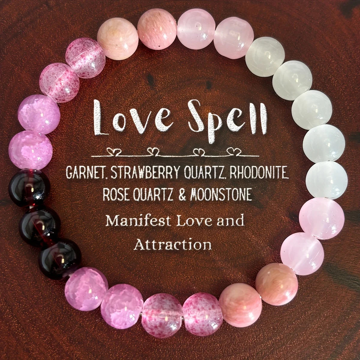 1pc White & Pink Color Natural Stone Beads Beaded Bracelet Handmade Yoga Hand String Jewelry