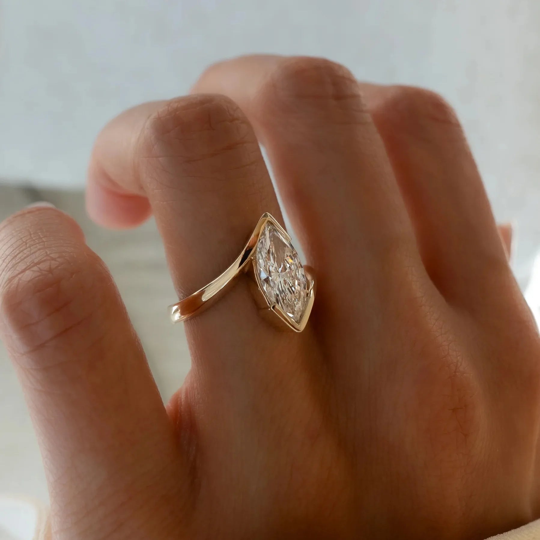 IGI CVD 2CT Marquise Lab Grown Diamond 9K 14K 18K Solid Gold Fashion Rings Lab Diamond Engagement Rings for Women Anniversary