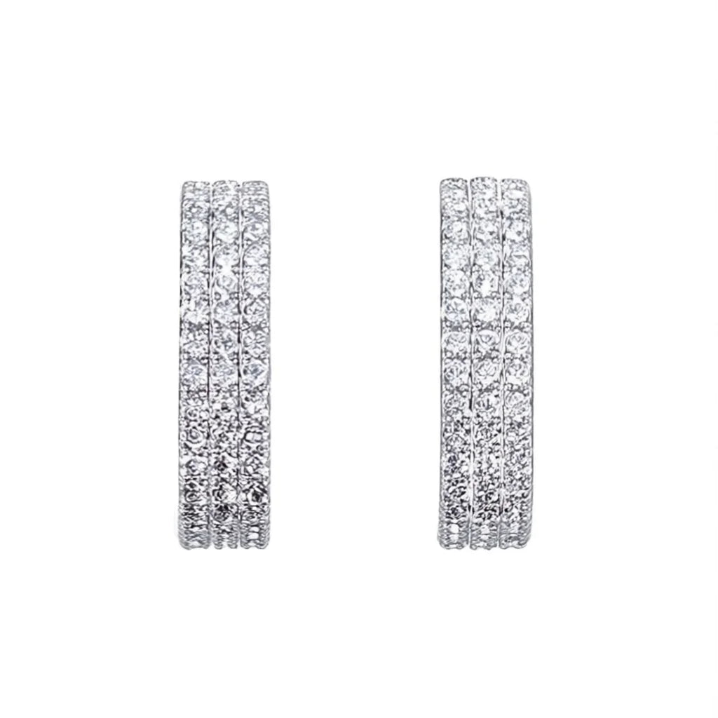 White Gold Diamond Earrings Round Brilliant Cut D Color Natural GIA Certified Classic Style Women's Wedding Jewelry
