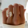 IGI CVD 2CT Marquise Lab Grown Diamond 9K 14K 18K Solid Gold Fashion Rings Lab Diamond Engagement Rings for Women Anniversary