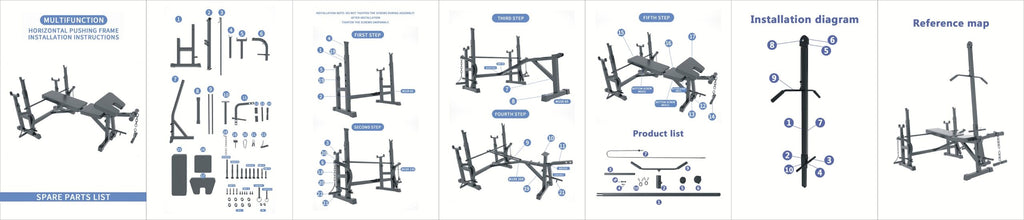 Banco de entrenamiento ajustable con polea para jalón al pecho, banco Scott y soporte para barra ST6655