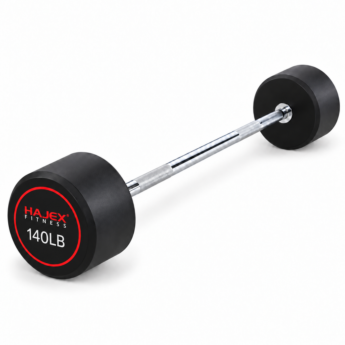 HAJEX Straight and EZ Curl Fixed Round Head Weight Barbells - Single Bars or Full Sets, 20 to 150 LB