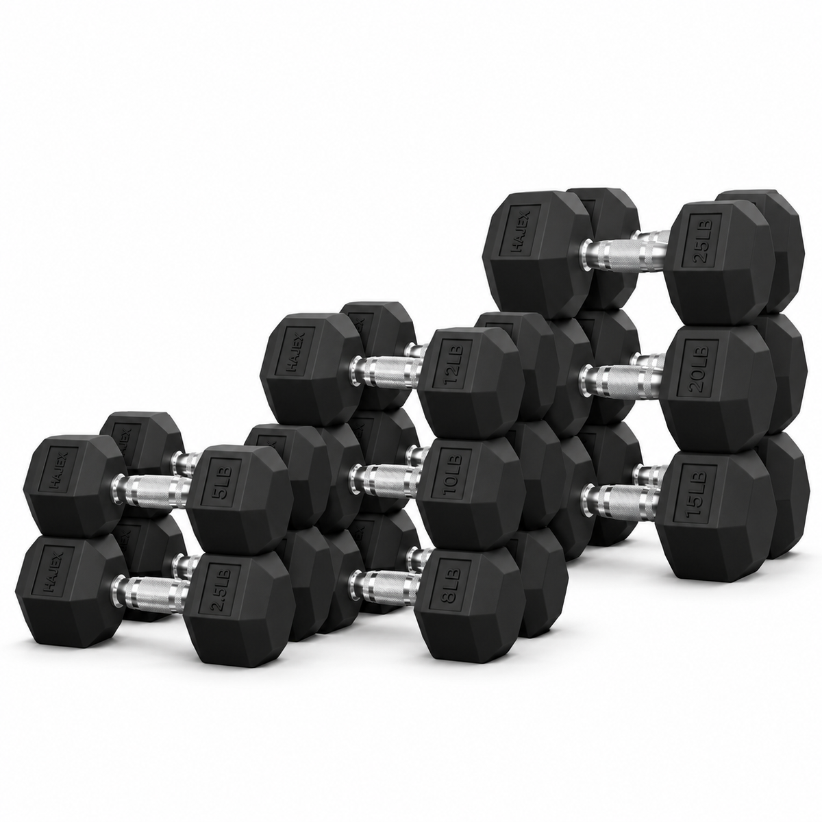 HAJEX Gummi-Hex-Hanteln in Kanada (2,5 bis 150 LB) - Performance-Serie