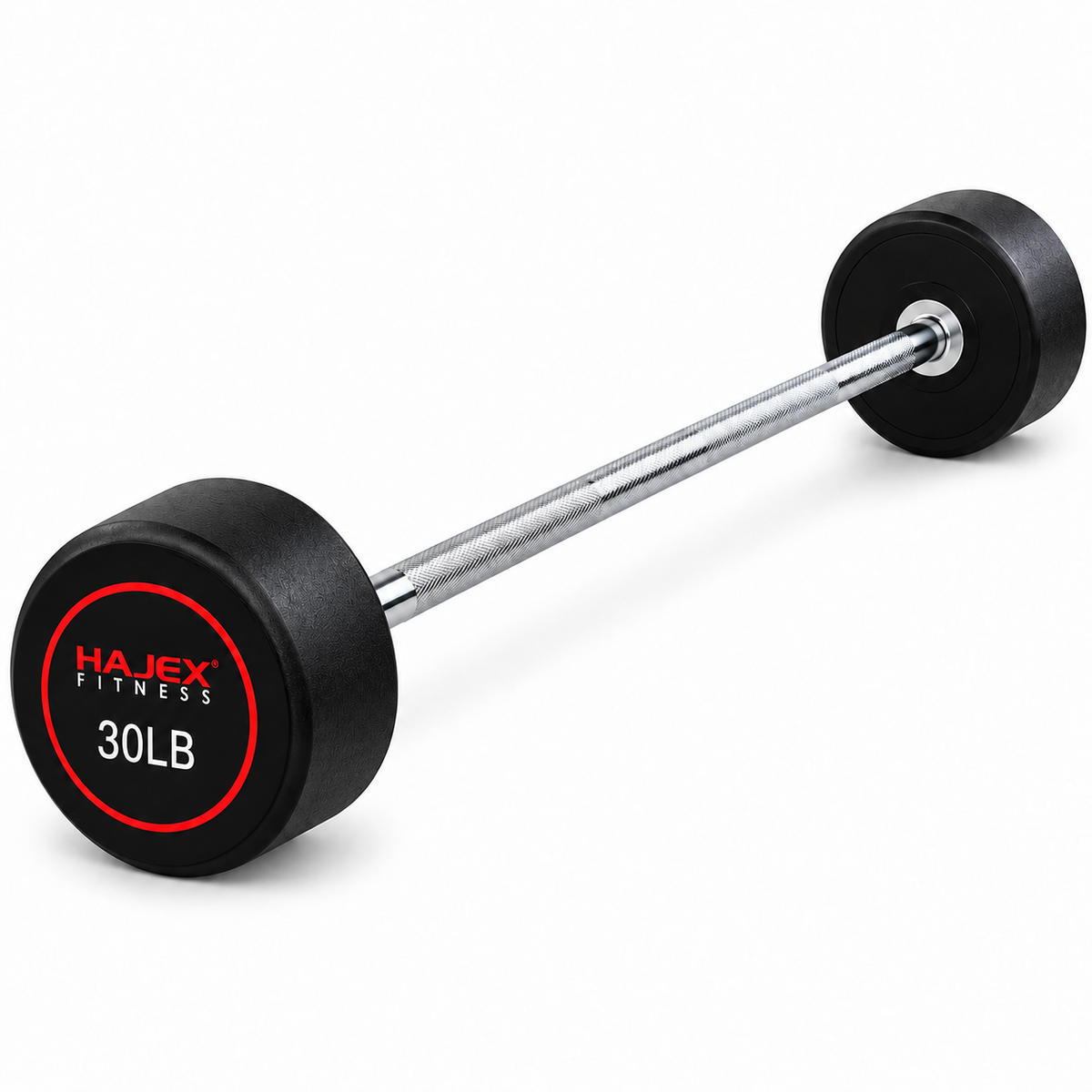 HAJEX Straight and EZ Curl Fixed Round Head Weight Barbells - Single Bars or Full Sets, 20 to 150 LB
