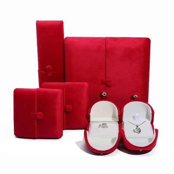Long Luxury Necklace Packaging Ring Jewellery Necklace Box Red Black Custom Jewelry Box Packaging Luxury Set Jewelry Packaging