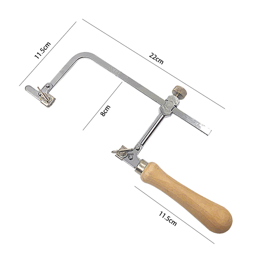 Natural color wooden handle movable saw bow for jewelry cutting and DIY crafts flower saw wire saw