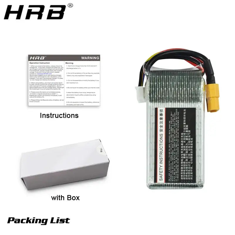 2 piezas Batería Lipo HRB 2S 3S 4S 5S 6S 7.4V 11.1V 14.8V 22.2V 2000mah 5000mah 6000mah 1500mah Piezas para avión RC, dron FPV y coche