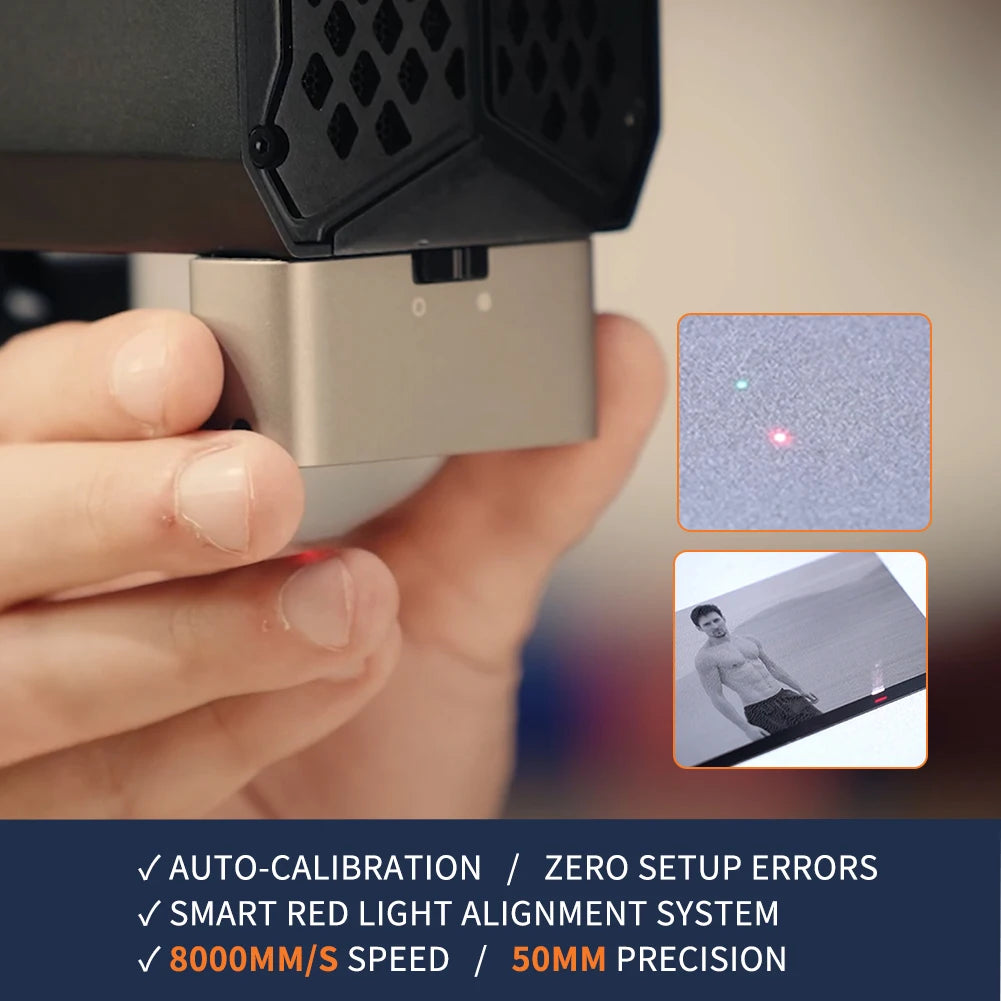 High-Precision 20W Fiber Laser Engraving Machine Handheld with Speed for Metal Jewelry PCB Engraving CE FCC Certified