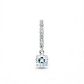 White Gold Diamond Earrings Round Brilliant Cut G Color Natural Diamond Classic Women's Engagement Jewelry with Side Diamond