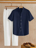 Men's Two-Piece Relaxed Resort Shirt & Cropped Pants Set