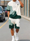 Men's Two-Piece Wave Colorblock Track Short Set