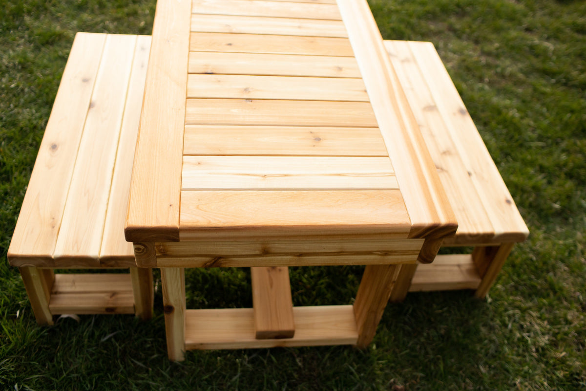 Indoor/Outdoor Harvest Table with Bench