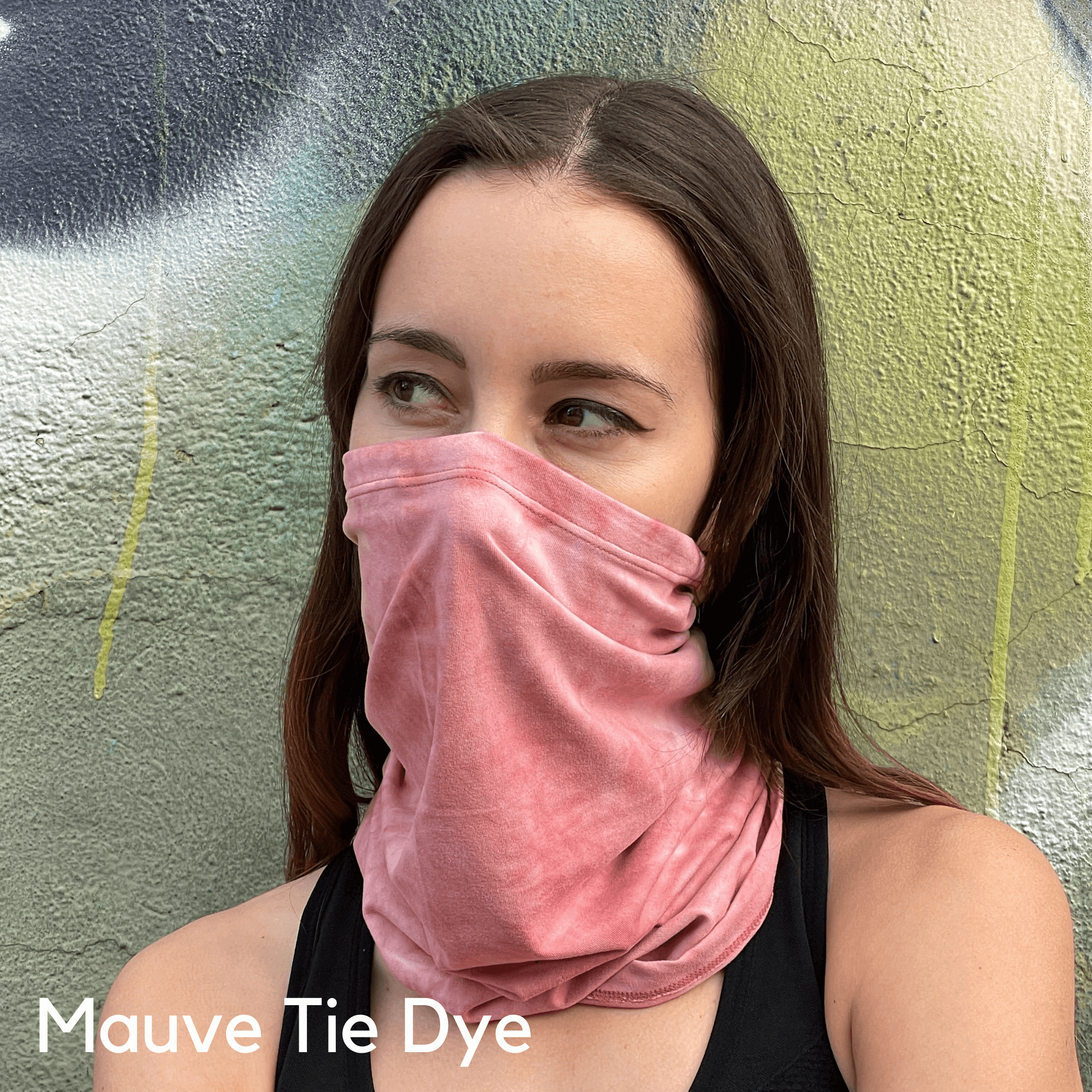 Sports Neck Gaiter Face Mask for Outdoor Activities Black Lavender